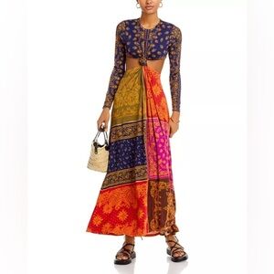 Farm Rio Bandana Dream Cut Out Maxi Dress Size M